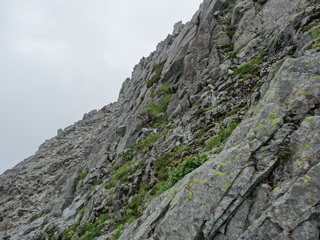 大岩の先、奥又白側へのトラバース径